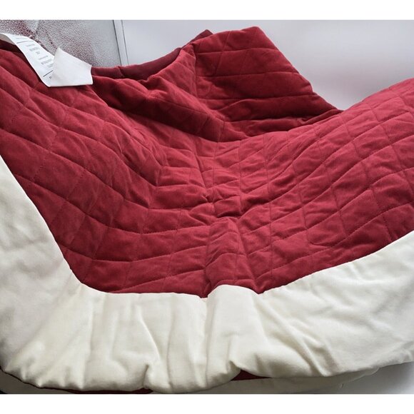 Pottery Barn Velvet Tree Skirt Christmas Quilted Monogram The Myers 60 inches - Picture 14 of 16